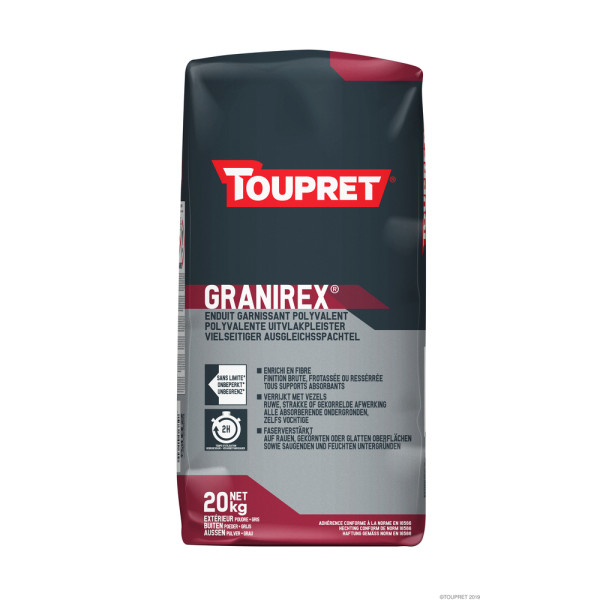 TOUPRET - Granirex Enduit de Rénovation Extérieur en Poudre 20 kg
