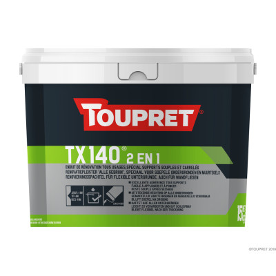 TOUPRET - TX140 Enduit Supports Souples et Carrelés 2 en 1 Seau 15 kg