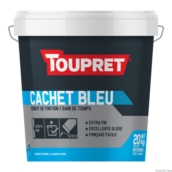 TOUPRET - Cachet Bleu Enduit de Finition en Pâte 20 kg
