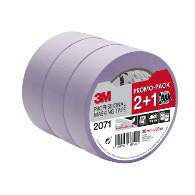 SCOTCH - 2071 Lot 2+1 Gratuit Masquage Spécial Surfaces Délicates Violet 36 mm x 50 m
