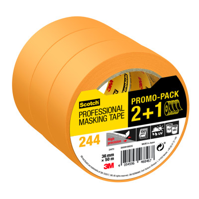 SCOTCH - 244 Lot 2+1 Gratuit Masquage Spécial Haute Précision 36mm x 50m