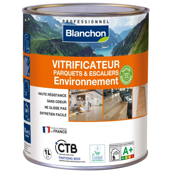 BLANCHON - Vitrificateur Parquet Environnement Biosourcé Ultra Mat 1L