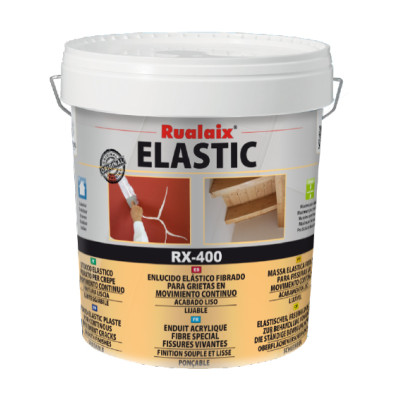 RUALAIX - RX-400 Elastic Fibré - Enduit-Mastic Fibré Spécial Fissures Vivantes 1 kg