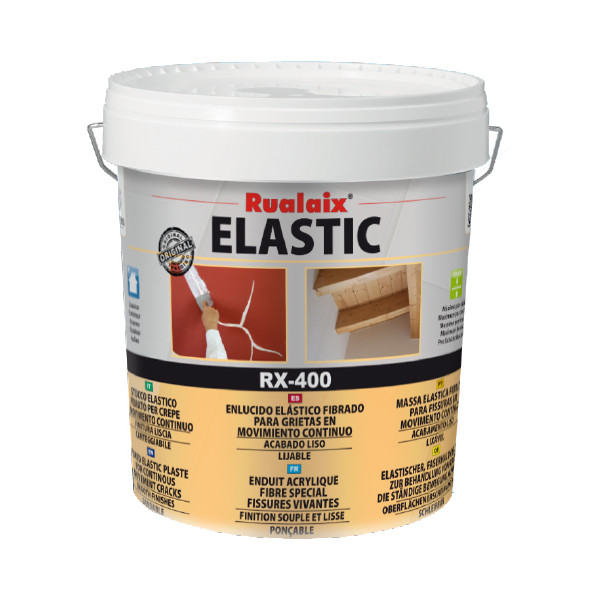 RUALAIX - RX-400 Elastic Fibré - Enduit-Mastic Fibré Spécial Fissures Vivantes 1 kg