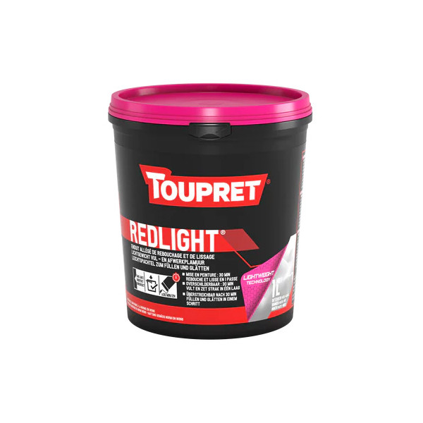 TOUPRET - Toupret Redlight Enduit Allégé de Rebouchage et Lissage en Pâte