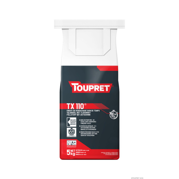 TOUPRET - TX110 Enduit de Rebouchage Gain de Temps Sac 5 kg