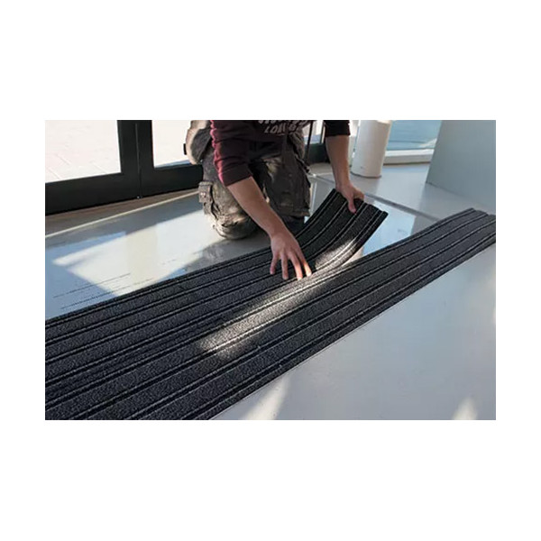 ROMUS - Oural Tile Tapis d'Entrée Anthracite en Lames Boite de 1m²