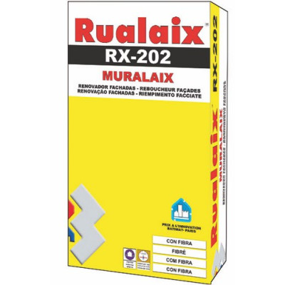 RUALAIX - RX-202 Muralaix - Enduit-Reboucheur Façade Fibré en Poudre 5 kg
