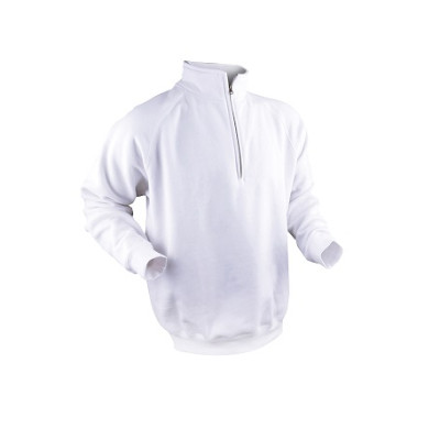 VEPRO - Sweat-Shirt Blanc Col Zippé