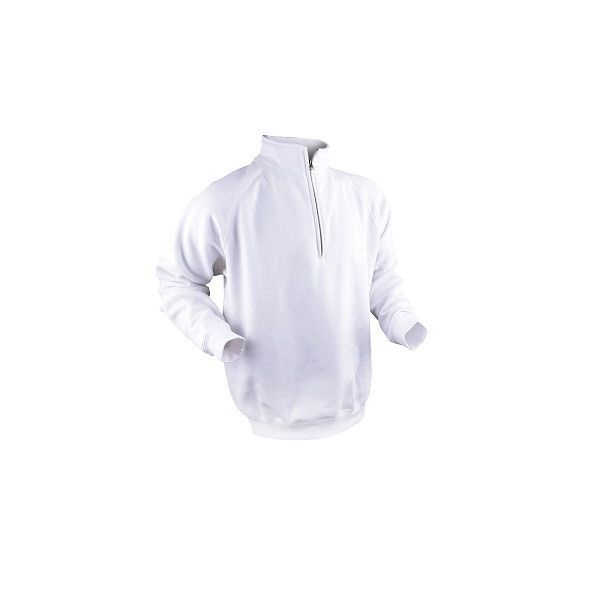 VEPRO - Sweat-Shirt Blanc Col Zippé