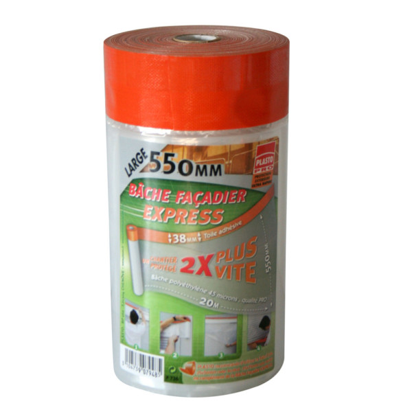 PLASTO - P736 Bâche Façadier Express 55 cm x 20 m