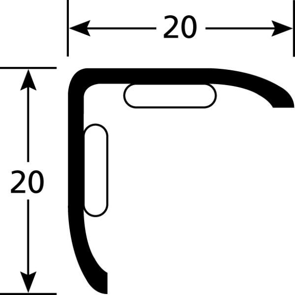 ROMUS - Cornière d'Angle Métallique Adhésif 20x20 mm