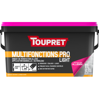 TOUPRET - Enduit Multifonctions Pro Light Pâte 11L