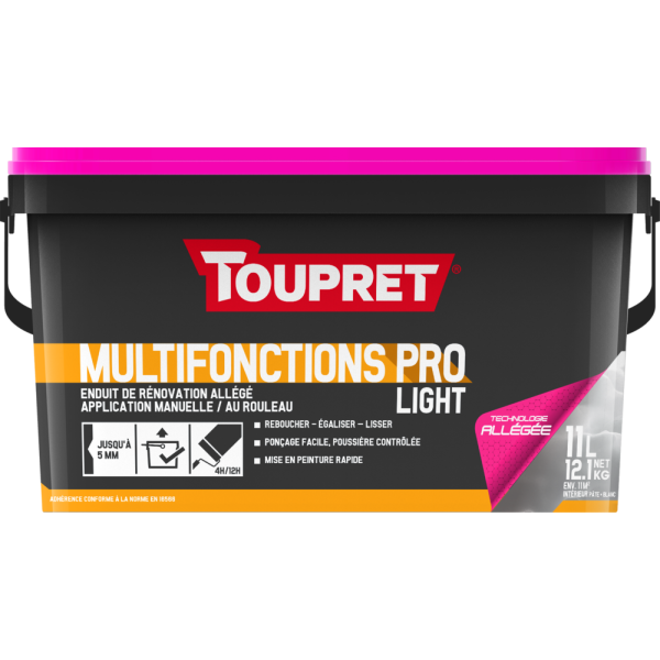 TOUPRET - Enduit Multifonctions Pro Light Pâte 11L