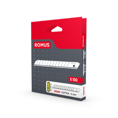 ROMUS - Lame de Cutter X-CUT Acier 9mm Boîte de 100 Lames