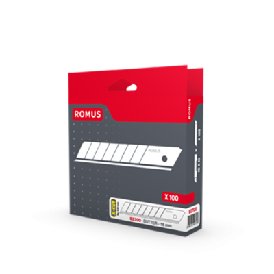 ROMUS - Lame de Cutter X-CUT Acier 18mm Boîte de 100 Lames