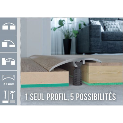 ROMUS - Seuil Invisifix 5 en 1- 0.93 m