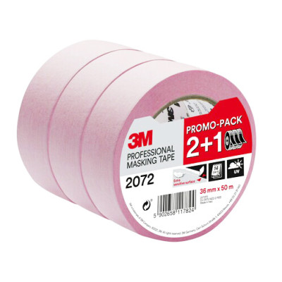 SCOTCH - 2072 Lot 2+1 Gratuit Masquage Extra Sensitive Rose 36mmx50m