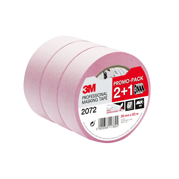 SCOTCH - 2072 Lot 2+1 Gratuit Masquage Extra Sensitive Rose 36mmx50m