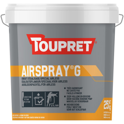 TOUPRET - Airspray G Enduit d'Égalisage Spécial Airless en Pâte 25 kg