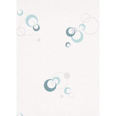 DECORAMA - 20012-18 - Papier Peint Vinyle Expansé sur Papier Cercles Blanc Bleu