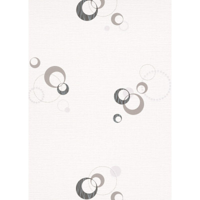 DECORAMA - 20012-10 - Papier Peint Vinyle Expansé sur Papier Cercles Gris Blanc