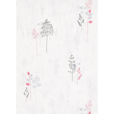 DECORAMA - 20011-06 - Papier Peint Vinyle Expansé sur Papier Végétal Gris Rose Pâle