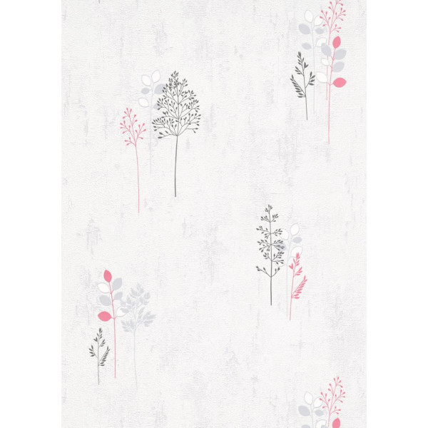 DECORAMA - 20011-06 - Papier Peint Vinyle Expansé sur Papier Végétal Gris Rose Pâle