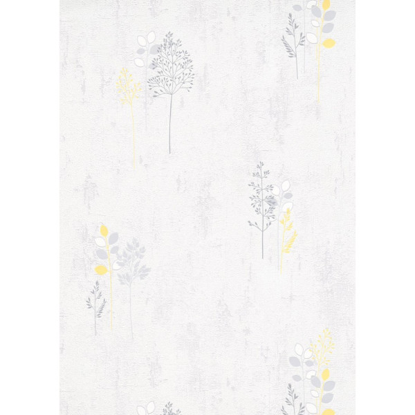 DECORAMA - 20011-03 - Papier Peint Vinyle Expansé sur Papier Végétal Gris Jaune