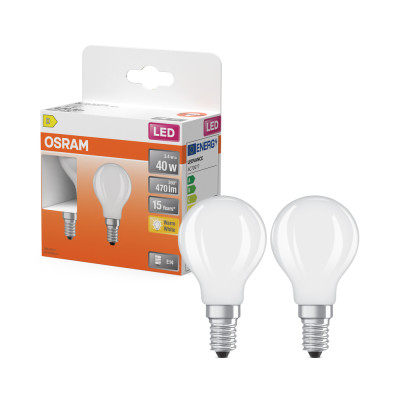 OSRAM - Ampoules LED Opaques Classic E14 3.4W 470 lm Blanc Chaud Lot de 2