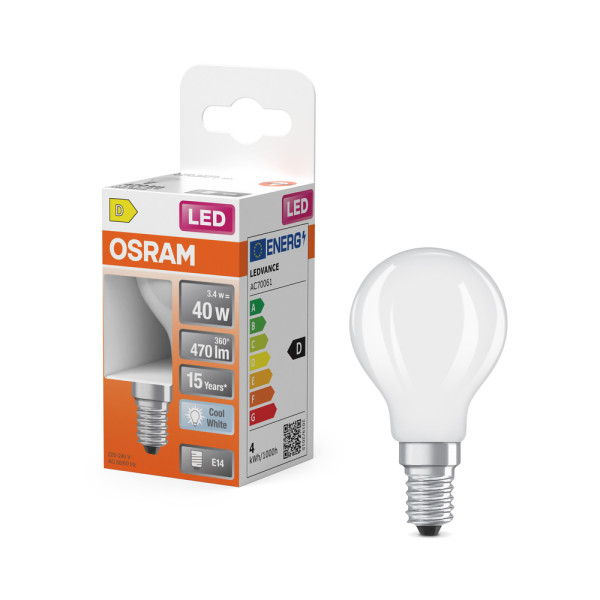 OSRAM - Ampoule LED Opaque Classic E14 3.4W 470 lm Blanc Froid