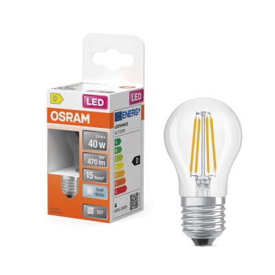 OSRAM - Ampoule LED Transparente Classic E27 3.4W 470 lm Blanc Froid