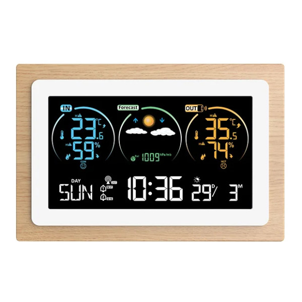 STIL - Station Météo Avec Capteur Cadre Bois