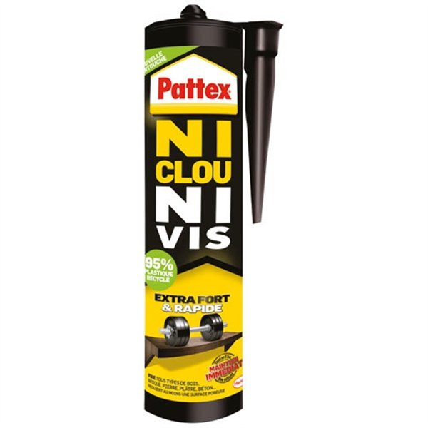PATTEX - Ni clou ni vis colle bois extra fort cartouche 380 g