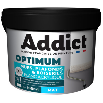 ADDICT - Peinture Optimum Murs & Plafonds Monocouche Acrylique Blanc Mat