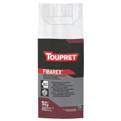 TOUPRET - Fibarex Enduit Polyvalent Poudre Blanc Sac 5 kg