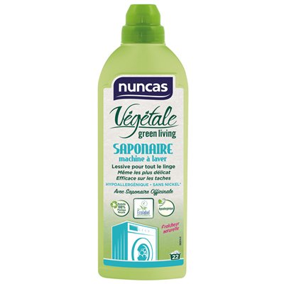 NUNCAS - Lessive Liquide Végétale Saponaire Machine à Laver 1L