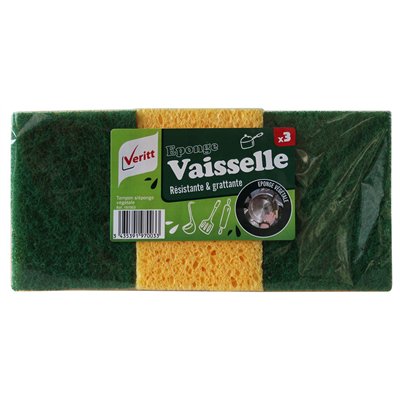 VERITT - Éponges Vaisselle Grattantes Lot de 3