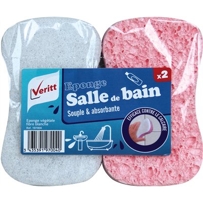 VERITT - Éponge Grattantes Salle de Bain Lot de 2