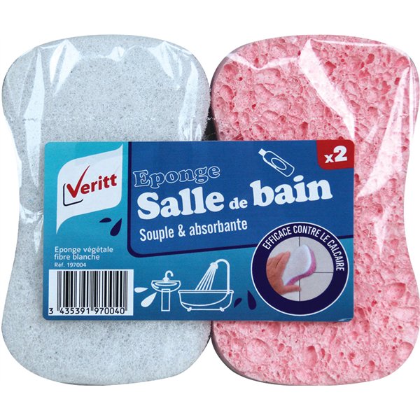 VERITT - Éponge Grattantes Salle de Bain Lot de 2