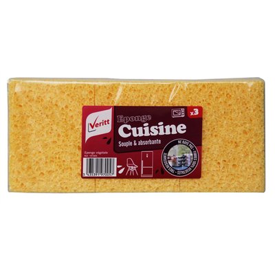 VERITT - Éponges de Cuisine Blondes Lot de 3