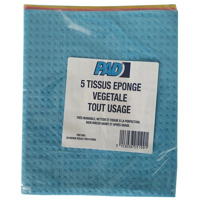 PAD - Carrés Vaisselle Éponge 18x20cm Lot de 5