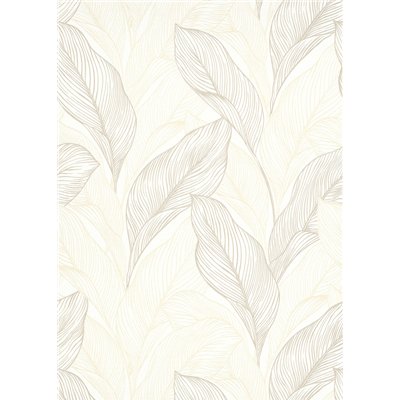 DECORAMA - 3589 - Papier Peint Vinyle Expansé Sur Intissé Grande Feuille Taupe