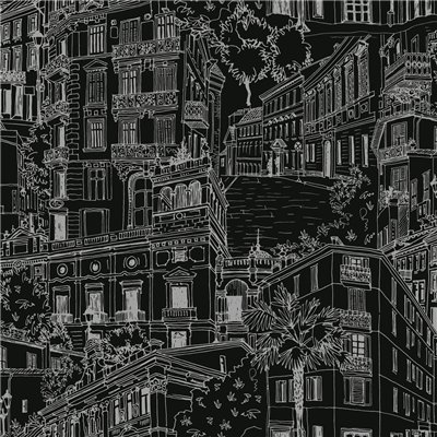 DECORAMA - M55819 Vinyle Grainé sur Intissé Montmartre Noir Argent