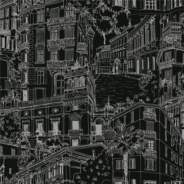 DECORAMA - M55819 Vinyle Grainé sur Intissé Montmartre Noir Argent