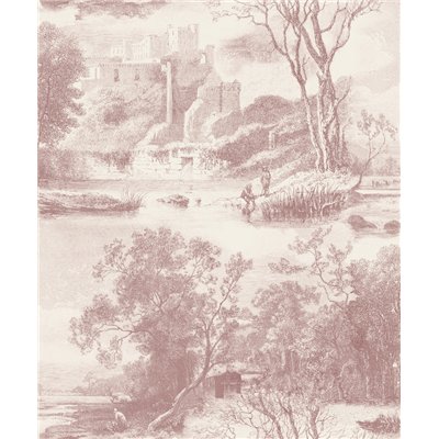 DECORAMA - M61310 Vinyle sur Intissé Toile De Jouy Rouge