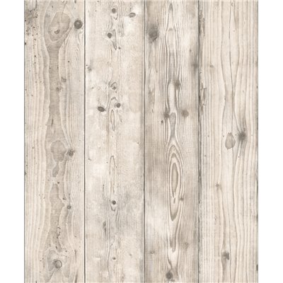 DECORAMA - L28507 Papier Peint Vinyle Grainé sur Intissé Planche Tribale Blanche