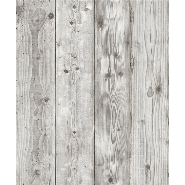 DECORAMA - L28519  Papier Peint Vinyle Grainé sur Intissé Planche Tribale Gris Foncé