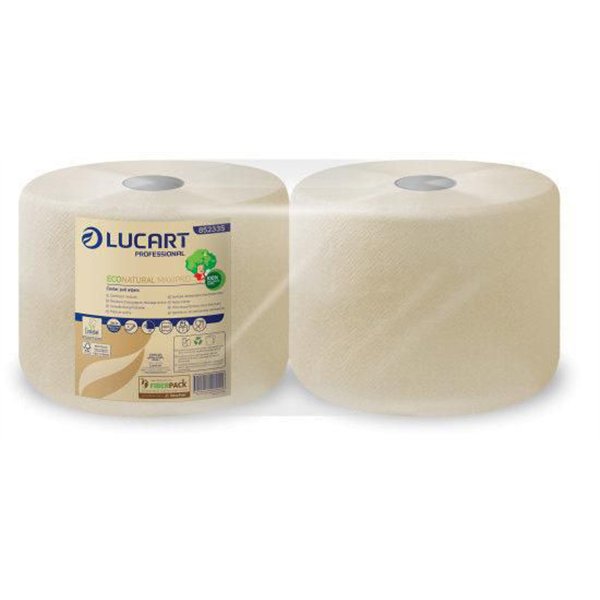 LUCART - Bobines d'Essuyage Econaturel Maxipro Feuilles de 25cm Lot de 2