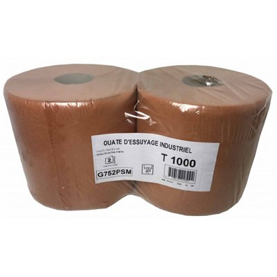 GLOBAL HYGIENE - Bobines d'Essuyage Industriel T1000 Chamois Lot de 2